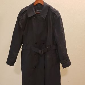 Mens 42 S Black Military Trench Coat